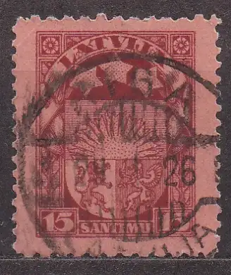Lettland, Mi-Nr. 104 gest., Staatswappen