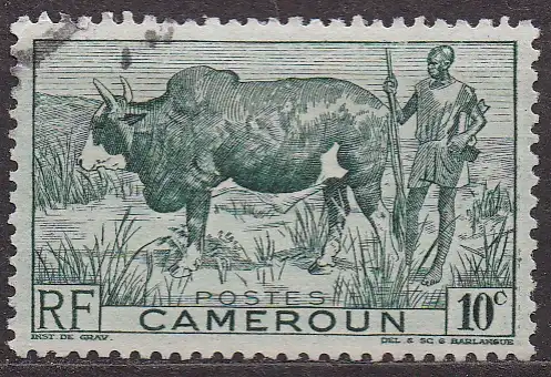 Kamerun, Mi-Nr. 270 gest., Zebu und Hirte