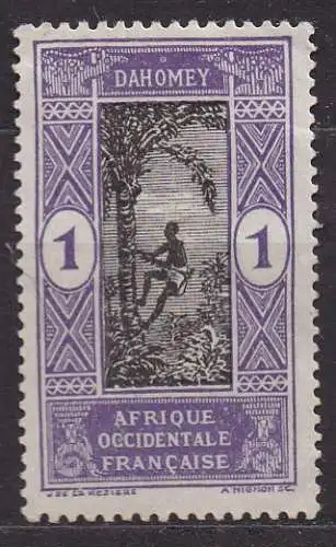 Dahomey, Mi-Nr. 42 (*), Ernte der Ölpalmenfrüchte