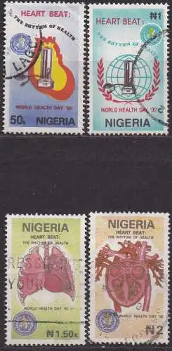 Nigeria, Mi-Nr. 584 - 587 gest., kompl., Weltgesundheitstag
