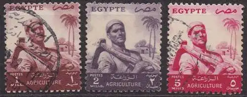 Ägypten - Republik, Mi-Nr. 474, 475 + 478 gest., Landwirt