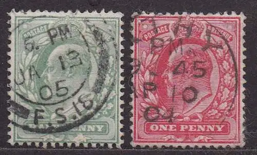 Großbritannien, Mi-Nr. 103 A + 104 A gest., König Edward VII.