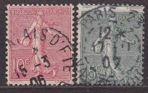 Frankreich, Mi-Nr. 108 + 109 gest., Säerin