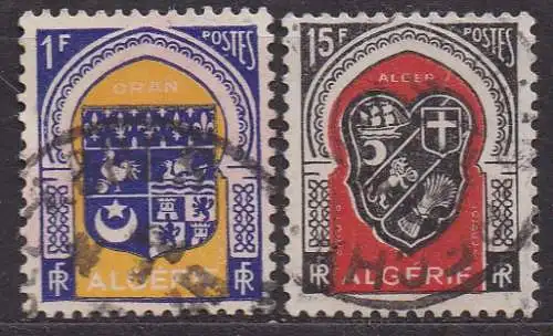 Algerien, Mi-Nr. 263 + 276 gest., Städtewappen