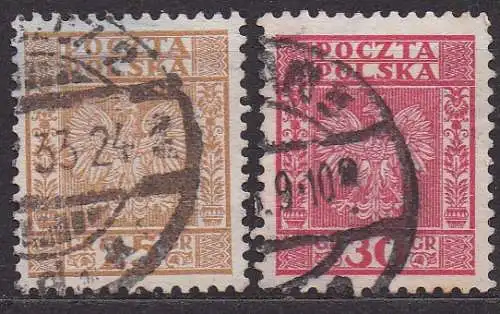 Polen, Mi-Nr. 276 + 277 gest., Staatswappen