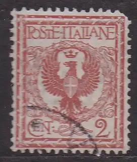 Italien, Mi-Nr. 75 gest., Adler mit Wappenschild
