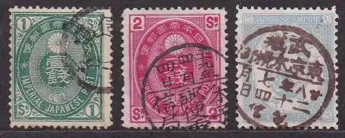 Japan, Mi-Nr. 57 - 59 gest., kompl., Koban