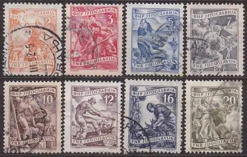 Jugoslawien, Mi-Nr. 630, 631, 632, 633, 634, 635, 636 + 637 gest., Einheimische Wirtschaft