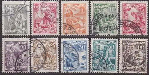 Jugoslawien, Mi-Nr. 677, 678, 679, 680, 681, 682, 683 II, 684, 686 + 688 gest., Einheimische Wirtschaft