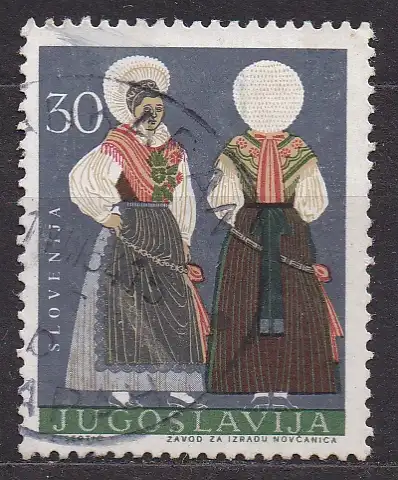Jugoslawien, Mi-Nr. 1086 gest., Volkstrachten: Slowenien