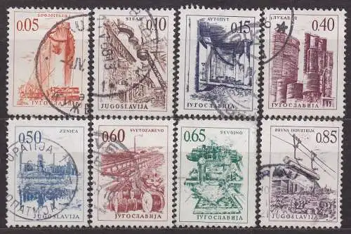 Jugoslawien, Mi-Nr. 1164, 1165, 1166, 1167, 1168, 1169, 1170 + 1171 gest., Technik + Architektur