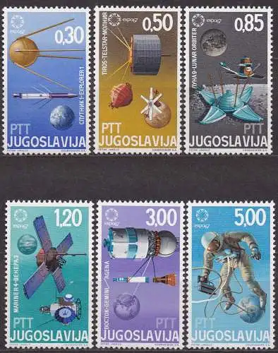 Jugoslawien, Mi-Nr. 1216 - 1221 **, kompl., Weltausstellung EXPO ´67 Montreal