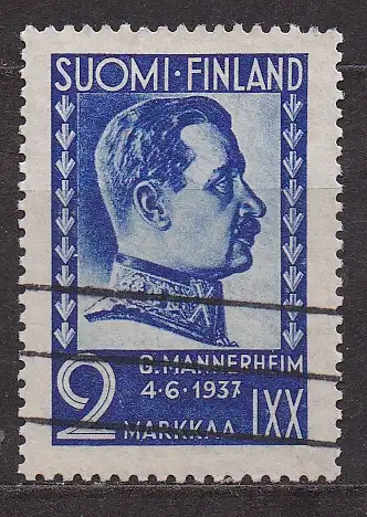 Finnland, Mi-Nr. 203 gest., 70. Geburtstag von Staatspräsident Carl Gustav Mannerheim