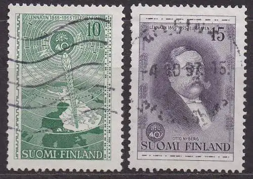Finnland, Mi-Nr. 450 + 451 gest., 100 Jahre Telegraphie in Finnland