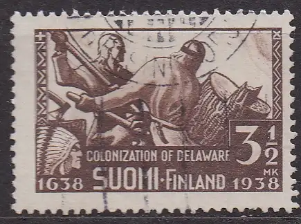 Finnland, Mi-Nr. 212 gest., 300. Jahrestag der 1. Auswanderung von Finnen nach Amerika