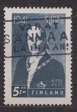 Finnland, Mi-Nr. 247 gest., Freiheitskampf Finnlands: Staatspräsident Risto Heikki Ryti