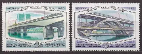 Sowjetunion, Mi-Nr. 5023 + 5024 **, Moskauer Brücken
