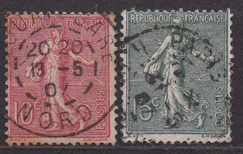Frankreich, Mi-Nr. 108 + 109 gest., Säerin