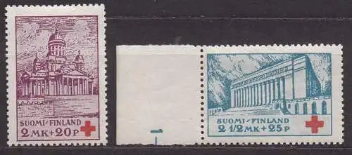 Finnland, Mi-Nr. 174 + 175 *, Rotes Kreuz