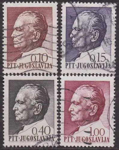Jugoslawien, Mi-Nr. 1207, 1208, 1211 + 1215 gest., 75. Geburtstag von Präsident Josip B. Tito