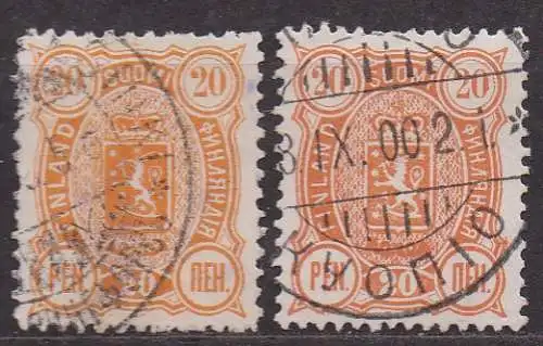 Finnland, Mi-Nr. 30 A + 30 B gest., Wappen