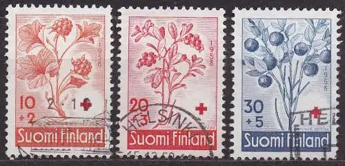 Finnland, Mi-Nr. 499 - 501 gest., kompl., Rotes Kreuz: Beeren