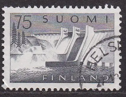 Finnland, Mi-Nr. 508 gest., Staudamm