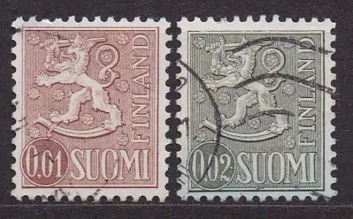 Finnland, Mi-Nr. 636 + 637 gest., Wappenlöwe