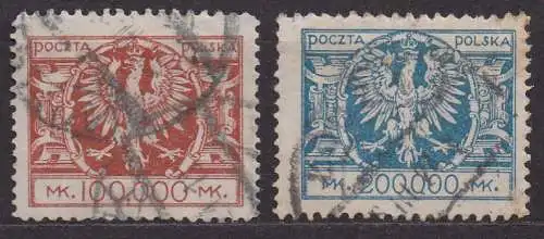 Polen, Mi-Nr. 195 + 196 gest., Wappenadler
