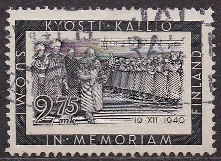 Finnland, Mi-Nr. 237 gest., Tod von Präsident Kyösti Kallio