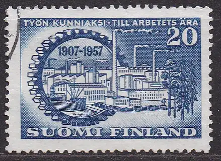 Finnland, Mi-Nr. 481 gest., 50 Jahre finnischer Arbeitgeber-Zentralverband
