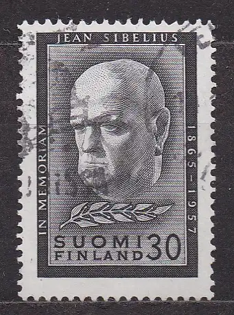 Finnland, Mi-Nr. 487 gest., Tod von Jean Sibelius