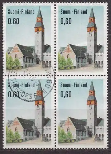 Finnland, Mi-Nr. 719 y gest., 4´er-Block, Nationalmuseum in Helsinki