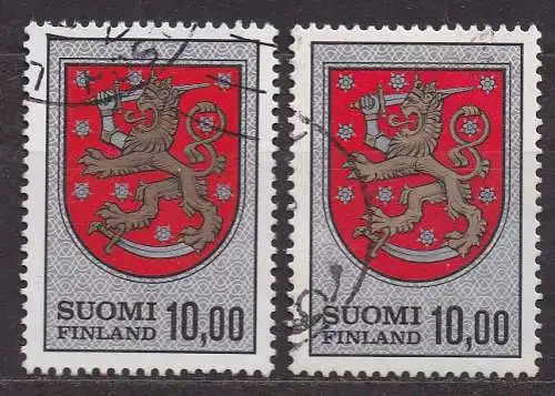 Finnland, Mi-Nr. 744 x + 744 y gest., Staatswappen