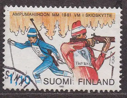 Finnland, Mi-Nr. 873 gest., Biathlon-Weltmeisterschaften 1981 in Lahti