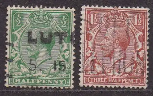 Großbritannien, Mi-Nr. 154 X + 156 X gest., König Georg V.