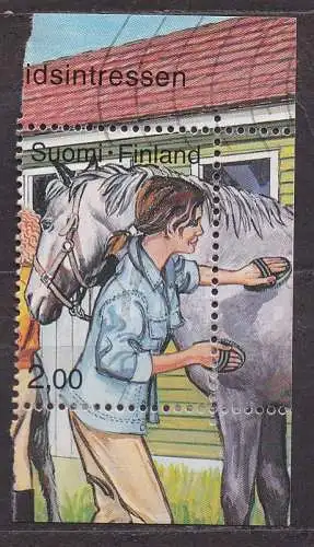Finnland, Mi-Nr. 1123 gest., aus Block 6, Jugendhobbys: Reiten
