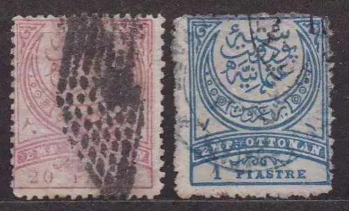 Türkei, Mi-Nr. 46 A + 47 A gest., Großer Halbmond