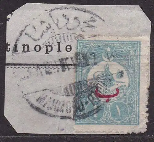 Türkei, Mi-Nr. 152 C gest., auf Briefstück, Tugra Abdul Hamid II.