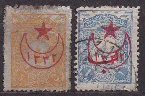 Türkei, Mi-Nr. 424 A + 439 C gest., Freimarke mit Aufdruck