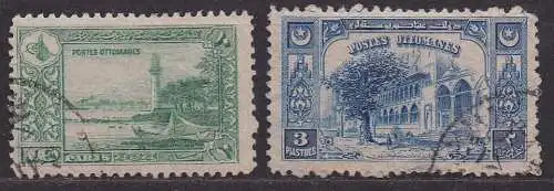 Türkei, Mi-Nr. 677 + 680 gest., Ansichten von Konstantinopel