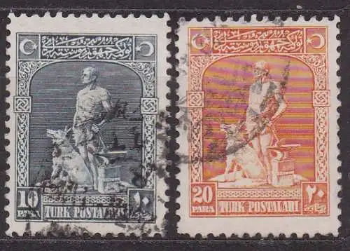 Türkei, Mi-Nr. 843 + 844 gest., Der Graue Wolf, Schmied