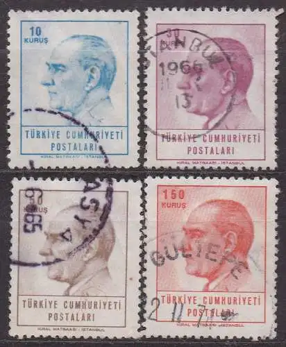 Türkei, Mi-Nr. 1931 - 1934 gest., kompl., Staatspräsident Kemal Atatürk