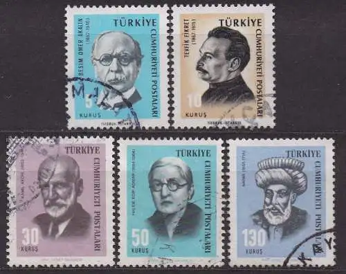 Türkei, Mi-Nr. 1982, 1983, 1991, 1992 + 1994 gest., Persönlichkeiten