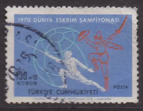 Türkei, Mi-Nr. 2193 gest., Fecht-Wweltmeisterschaften 1970