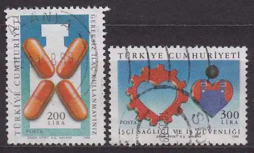 Türkei, Mi-Nr. 2811 + 2812 gest., Gesundheit