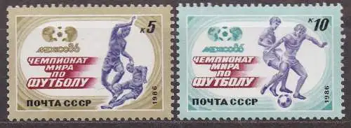 Sowjetunion, Mi-Nr. 5612 + 5613 **, Fußball-WM Mexiko 1986