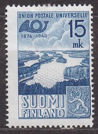 Finnland, Mi-Nr. 377 *, 75 Jahre Weltpostverein UPU