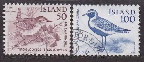 Island, Mi-Nr. 567 + 568 gest., Vögel