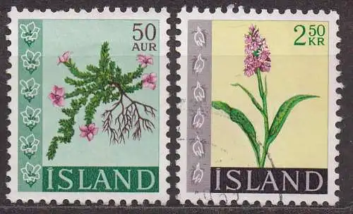 Island, Mi-Nr. 415 - 416 gest., kompl., Blumen